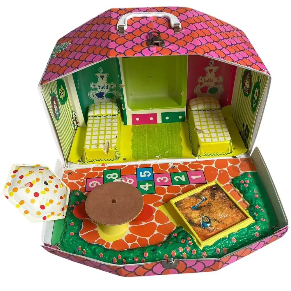 Tutti & Todd Doll Play House Vintage 1960's Carrying Case Barbie Little Sis READ